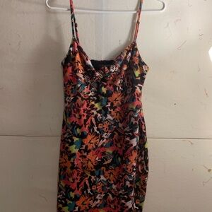 Guess Multicolor Floral Spaghetti Strap Dress